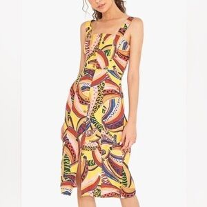 Farm Rio Linen Banana Midi Dress Women's size small